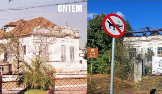 Villa Nenê e a placa turística na história em ruínas