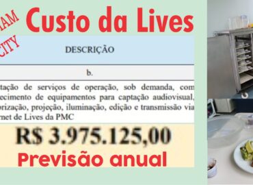 R$ 331 mil mensais só em gastos com Lives e comida fria para pacientes de hospital